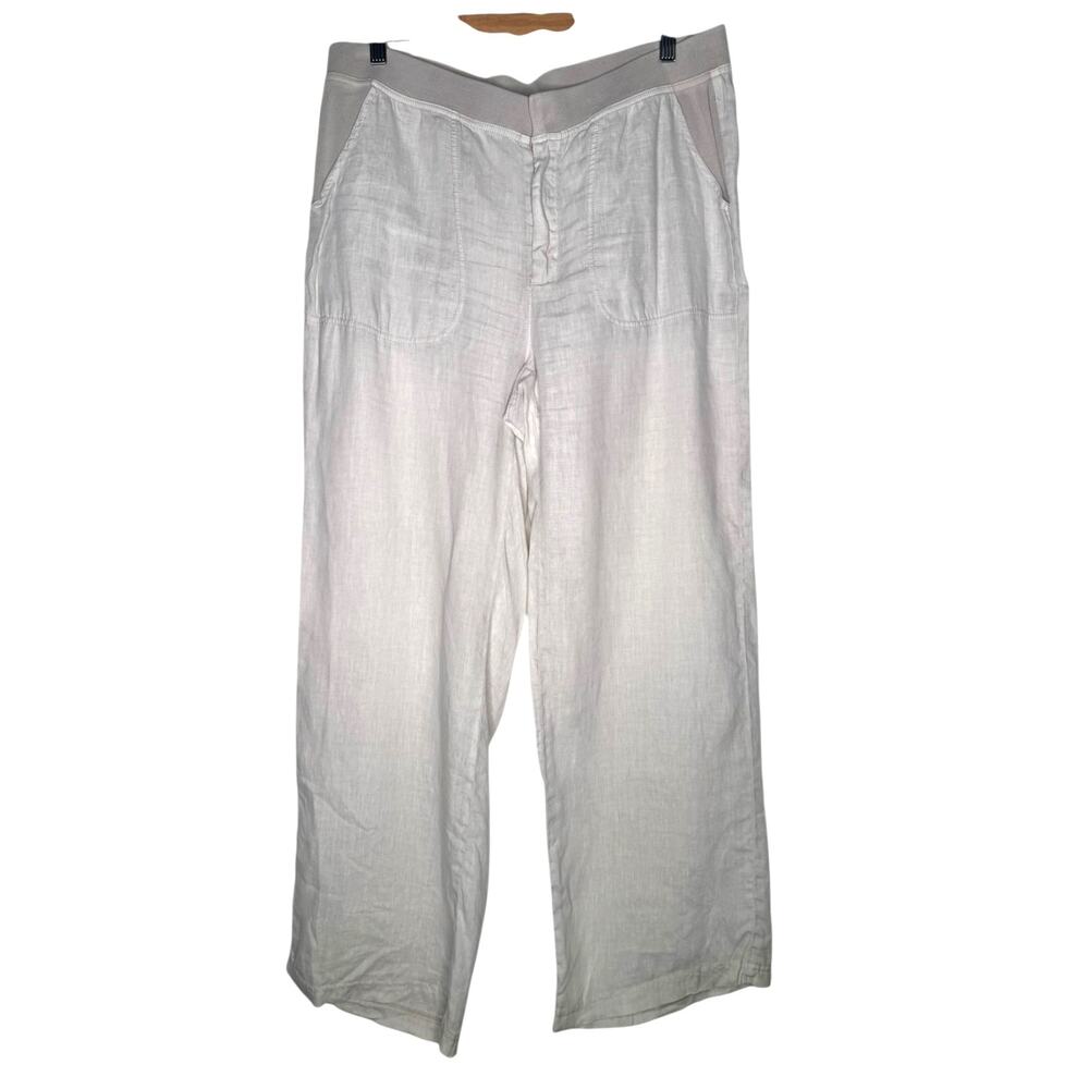 XCVI Womens 100% Linen Pants Size Large Zip Up Casual